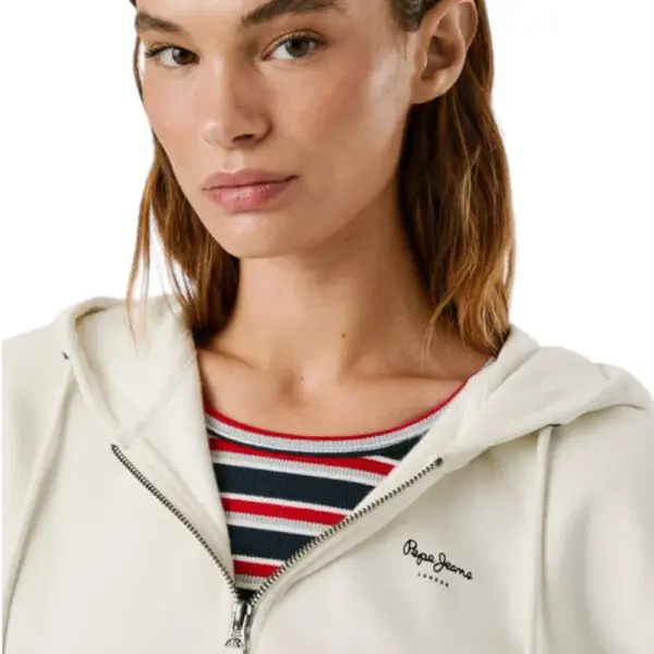 Pepe Jeans - Γυναικεία Ζακέτα Φούτερ Hoodie With Zip PL5800028-805 Εκρού PL5800028-805