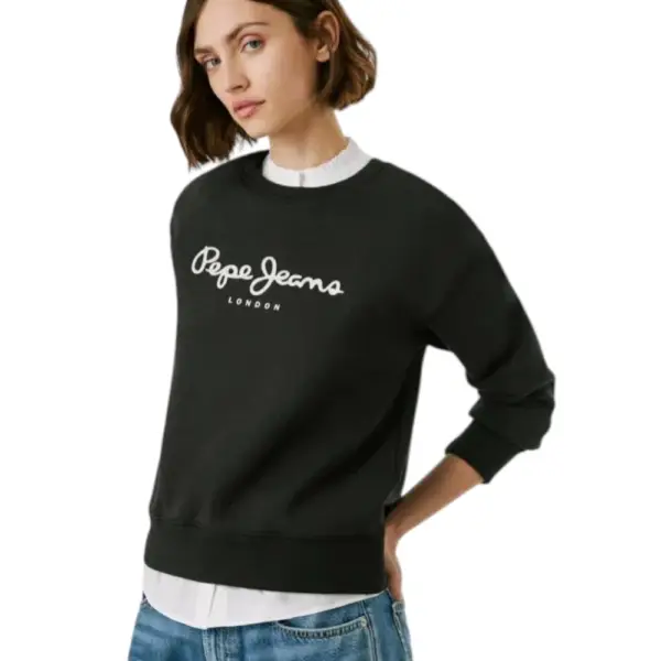 Pepe Jeans - Γυναικείο Φούτερ Crew Neck Logo PL5800002-999 Μαύρο PL5800002-999