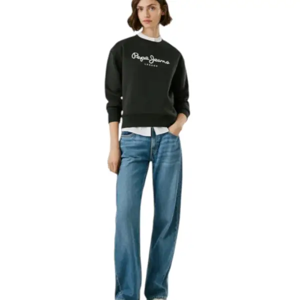 Pepe Jeans - Γυναικείο Φούτερ Crew Neck Logo PL5800002-999 Μαύρο PL5800002-999