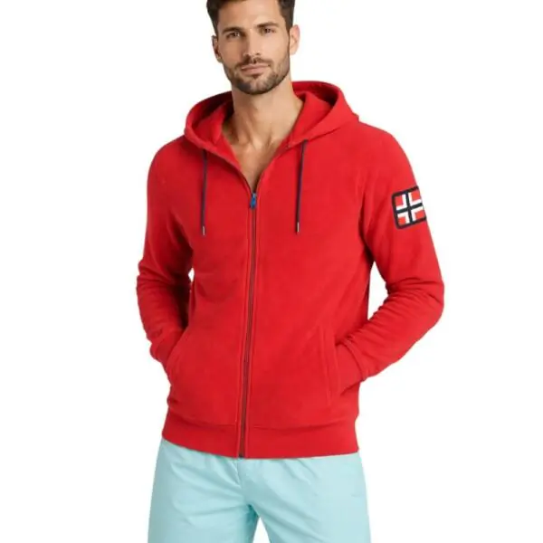Norway Nautical School - Ανδρική Ζακέτα Φούτερ Fleece 849531-RED Κόκκινο