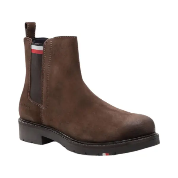Tommy Hilfiger - Suede Ανδρικά Chelsea Μποτάκια FM0FM04202-GT6 Καφέ FM0FM04202-GT6