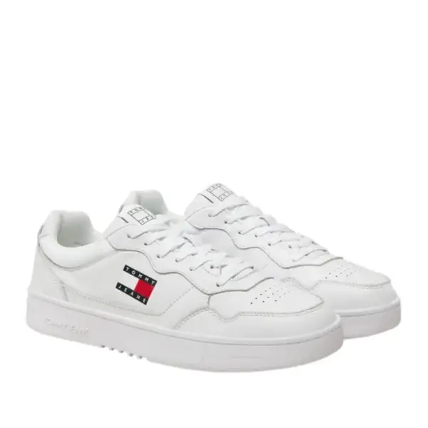 Tommy Hilfiger - Ανδρικά Sneakers Cupsole Leather Ess EM0EM01443-YBR Λευκό EM0EM01443-YBR