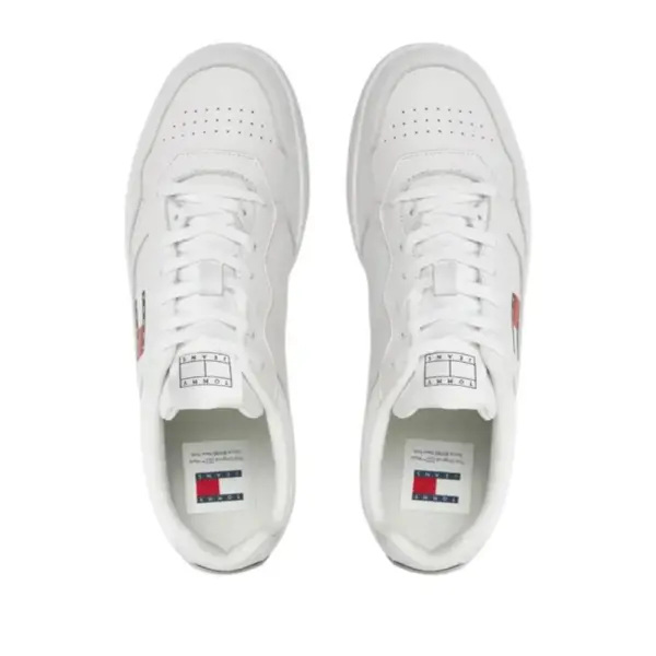 Tommy Hilfiger - Ανδρικά Sneakers Cupsole Leather Ess EM0EM01443-YBR Λευκό EM0EM01443-YBR