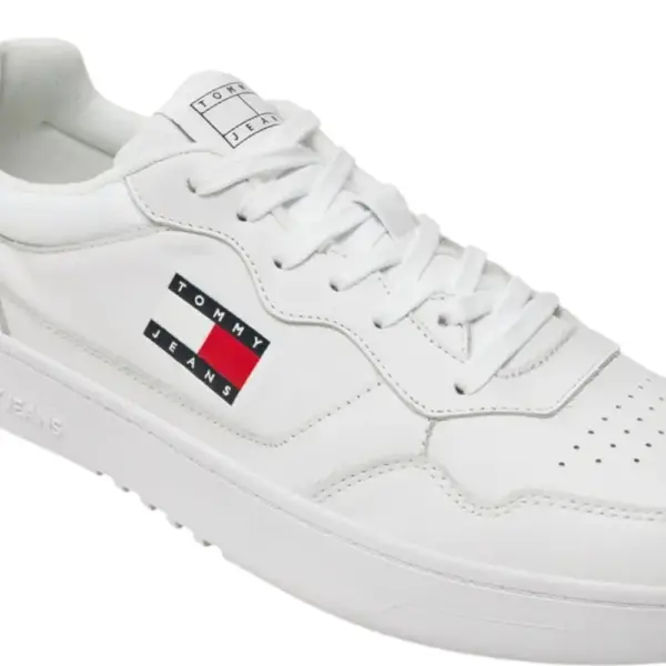 Tommy Hilfiger - Ανδρικά Sneakers Cupsole Leather Ess EM0EM01443-YBR Λευκό EM0EM01443-YBR