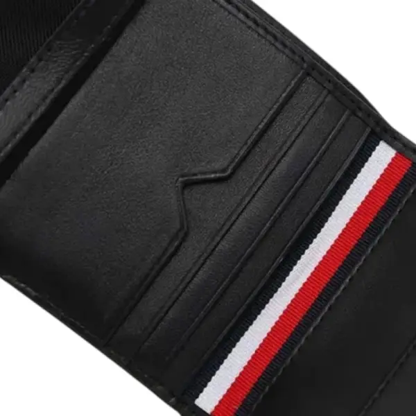 Tommy Hilfiger - Ανδρικό Δερμάτινο Πορτοφόλι Th Madern Trifold AM0AM10621-BDS Μαύρο AM0AM10621-BDS