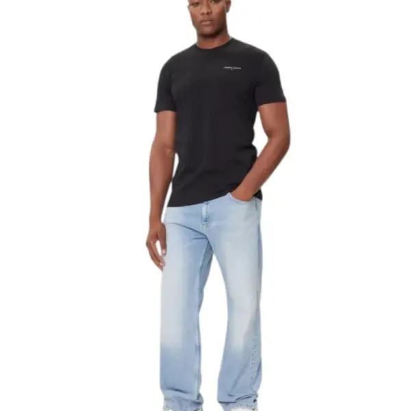 Tommy Hilfiger - Ανδρικό T-shirt Linear Chest Slim Fit DM0DM21780-BDS Μαύρο DM0DM21780-BDS