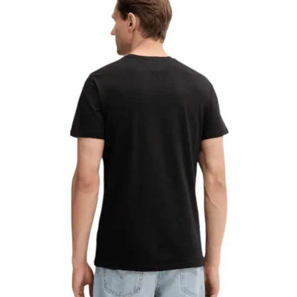 Tommy Hilfiger - Ανδρικό T-shirt Th Essential Flag Tee Regular Fit DM0DM20740-BDS Μαύρο DM0DM20740-BDS
