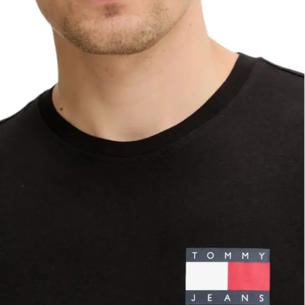Tommy Hilfiger - Ανδρικό T-shirt Th Essential Flag Tee Regular Fit DM0DM20740-BDS Μαύρο DM0DM20740-BDS