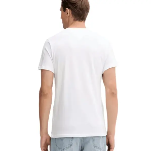 Tommy Hilfiger - Ανδρικό T-shirt Th Essential Flag Tee Regular Fit DM0DM20740-YBR Λευκό DM0DM20740-YBR