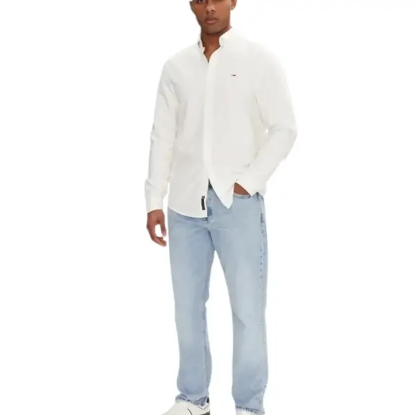 Tommy Hilfiger - Ανδρικό Πουκάμισο Oxford Shirt Regular Fit DM0DM21298-YBL Λευκό DM0DM21298-YBL