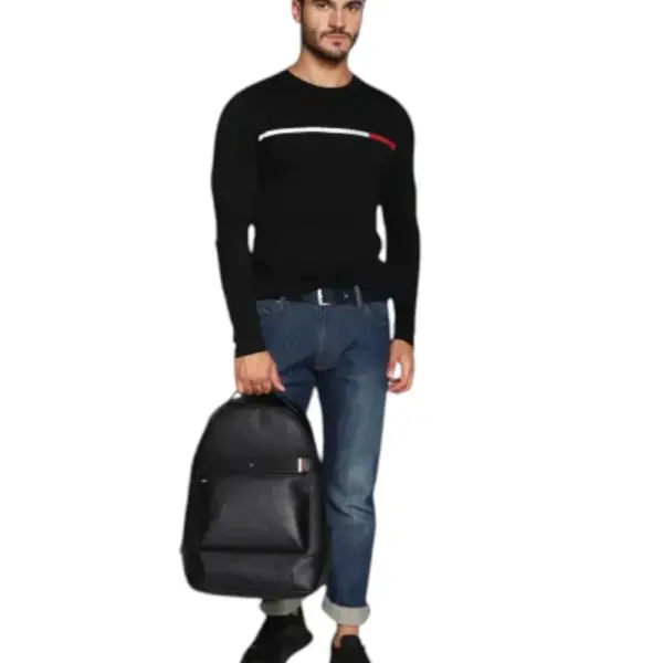 Tommy Hilfiger - Ανδρικό Σακίδιο Th Central Backpack AM0AM10275-BDS Μαύρο AM0AM10275-BDS