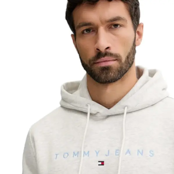 Tommy Hilfiger - Ανδρικό Φούτερ με Κουκούλα και Τσέπες DM0DM20746-P09 Γκρι Ανοιχτό DM0DM20746-P09