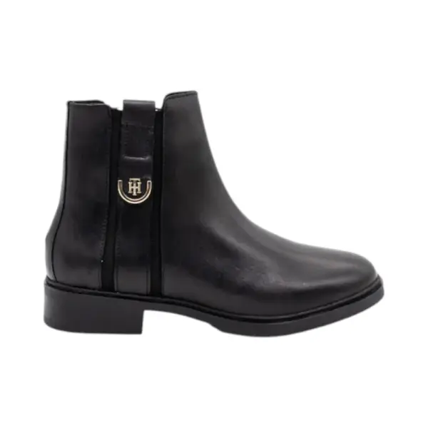 Tommy Hilfiger - Δερμάτινα Γυναικεία Th Hardware Leather Boot FW0FW05996-BDS Μαύρο