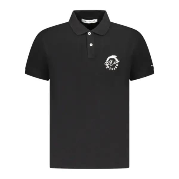 Trussardi Jeans - Ανδρικό T-Shirt Polo Beachwear TRU25MPL01-03BLAC Μαύρο TRU25MPL01-03BLAC