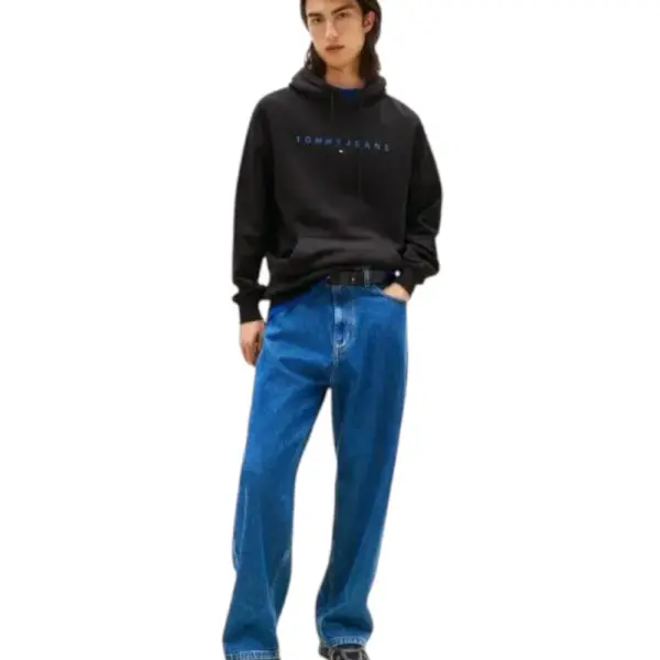 Tommy Hilfiger - Ανδρικό Φούτερ με Κουκούλα και Τσέπες DM0DM20746-0GK Μαύρο DM0DM20746-0GK