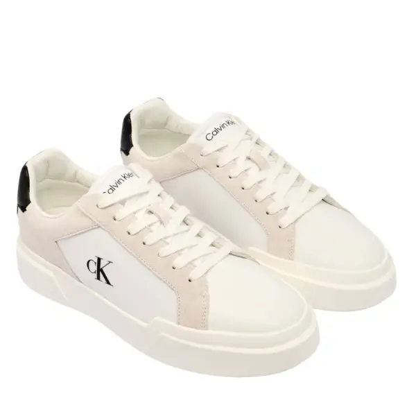 Calvin Klein - Ανδρικά Δερμάτινα Sneakers Chunky YM0YM01348-01W Εκρού YM0YM01348-01W