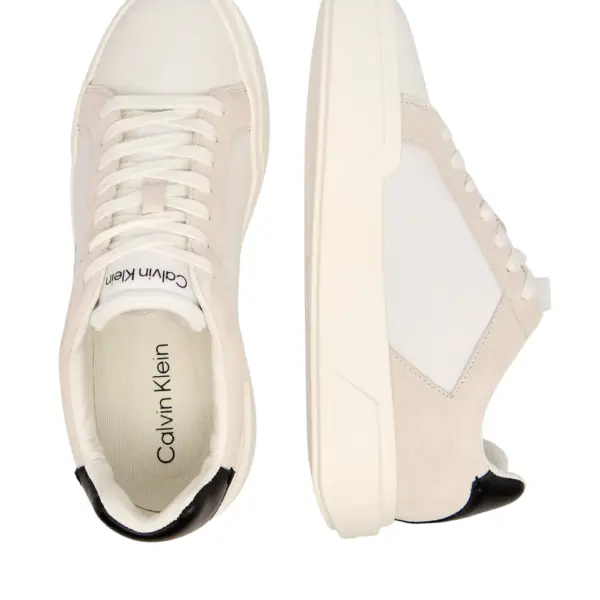 Calvin Klein - Ανδρικά Δερμάτινα Sneakers Chunky YM0YM01348-01W Εκρού YM0YM01348-01W