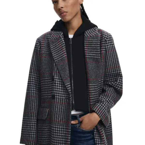 Desigual - Γυναικείο Παλτό Capucha Regular Fit 25WWEW13-2007 Γκρι 25WWEW13-2007