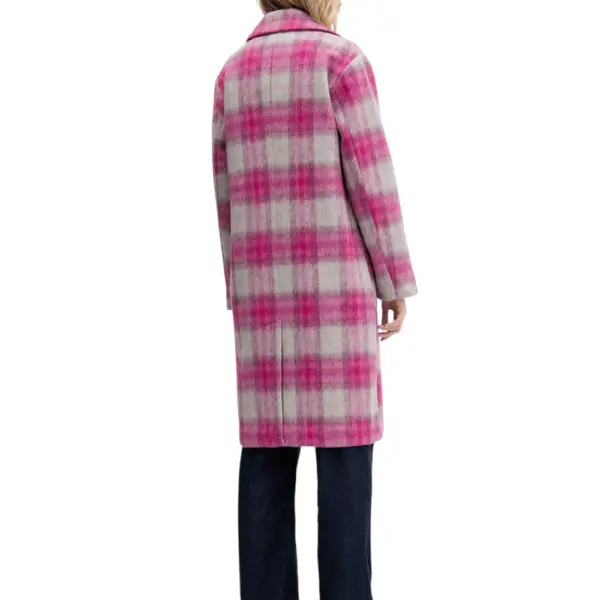 Desigual - Γυναικείο Παλτό PinkCheck Regular Fit 25WWEW15-3033 Ροζ 25WWEW15-3033