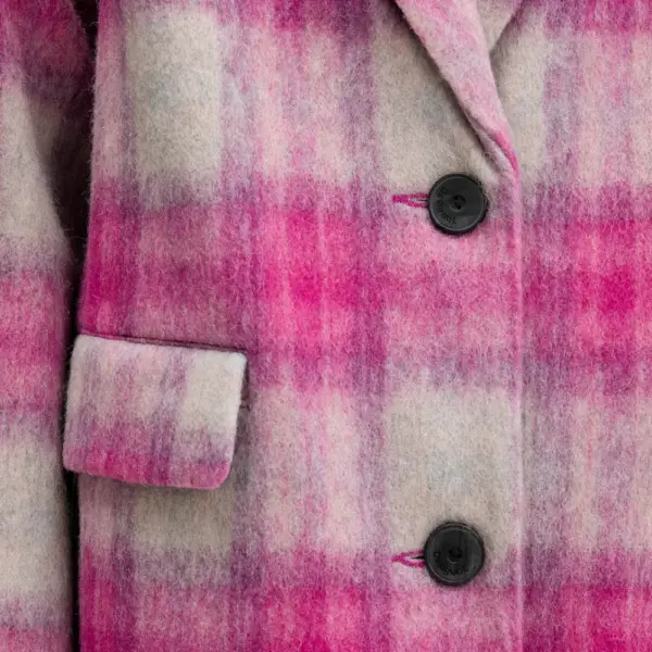 Desigual - Γυναικείο Παλτό PinkCheck Regular Fit 25WWEW15-3033 Ροζ 25WWEW15-3033