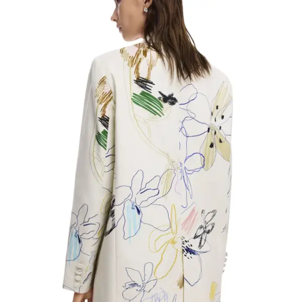 Desigual - Γυναικείο Σακάκι Arty Regular Fit 25WWEW21-1001 Λευκό 25WWEW21-1001