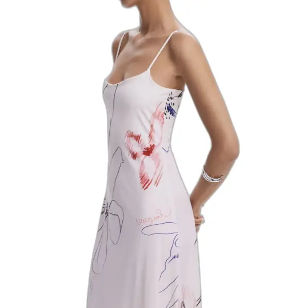 Desigual - Γυναικείο Φόρεμα 2 σε 1 Kala Slim Fit 25WWVK25-1000 Λευκό 25WWVK25-1000