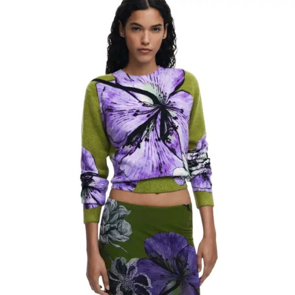 Desigual - Φούστα Maxi Tulleflowers Lacroix Regular Fit 25WWFK03-4010 Πράσινο 25WWFK03-4010