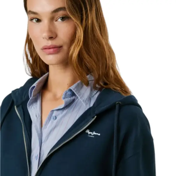 Pepe Jeans - Γυναικεία Ζακέτα Φούτερ Hoodie With Zip PL5800028-594 Μπλε PL5800028-594