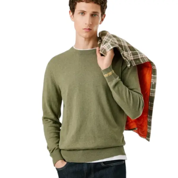 Pepe Jeans - Ανδρικό Πουλόβερ Βαμβακερό Andre Crew Neck PM7000013-679 Πράσινο PM7000013-679