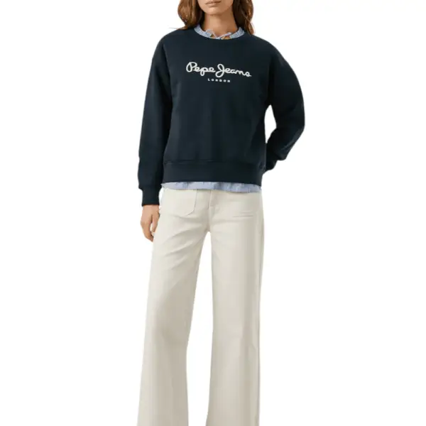 Pepe Jeans - Γυναικείο Φούτερ Crew Neck Logo PL5800002-594 Μπλε Σκούρο PL5800002-594