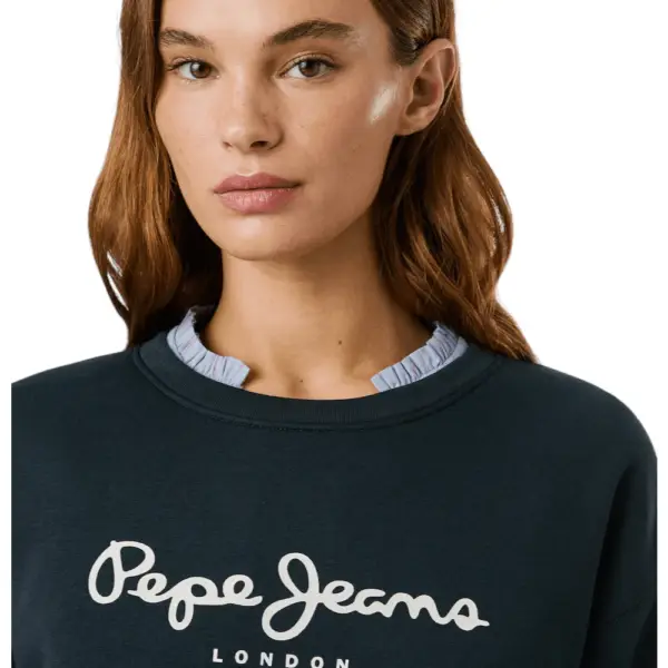 Pepe Jeans - Γυναικείο Φούτερ Crew Neck Logo PL5800002-594 Μπλε Σκούρο PL5800002-594