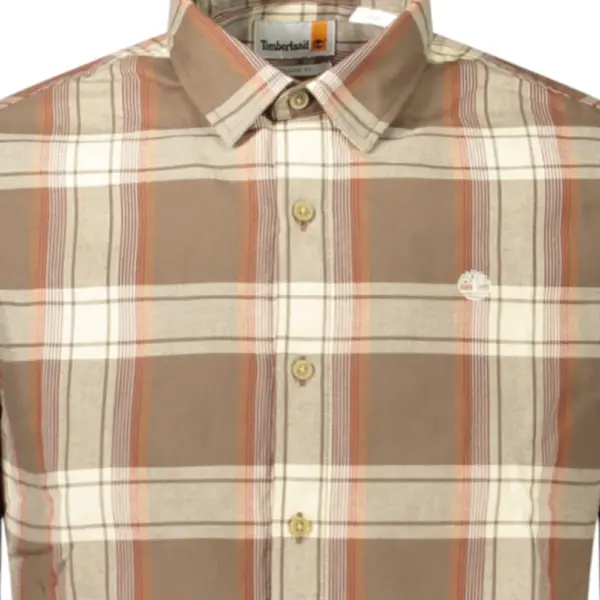 Timberland - Ανδρικό Πουκάμισο Herringbone Flannel Check Shirt TB0A42Y1-BK2 Καφέ TB0A42Y1BK2