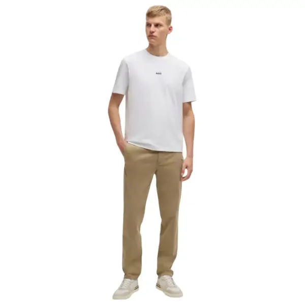 Hugo Boss - Ανδρικό T-shirt Tchup Relaxed Fit 50473278-100 Λευκό 50473278-100
