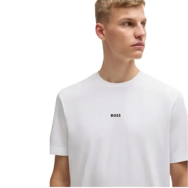 Hugo Boss - Ανδρικό T-shirt Tchup Relaxed Fit 50473278-100 Λευκό 50473278-100