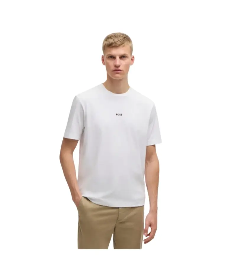 Hugo Boss - Ανδρικό T-shirt Tchup Relaxed Fit 50473278-100 Λευκό