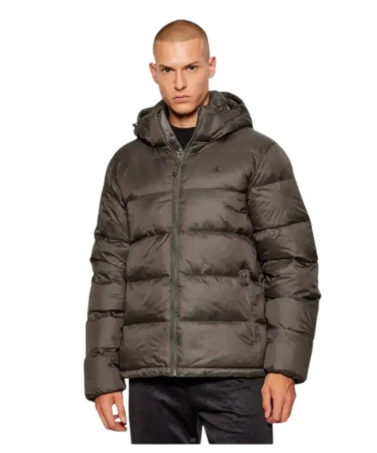 Calvin Klein - Ανδρικό Αδιάβροχο Χειμωνιάτικο Μπουφάν Super Lightweight Nylon Zip Off Hoo LV04RC518G-PAR Χακί
