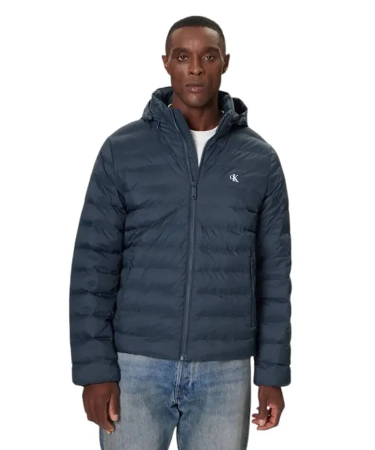 Calvin Klein - Ανδρικό Χειμωνιάτικο Μπουφάν Ls Nyln Md Wt Hdd F LV04RC511G-PPK Μπλε