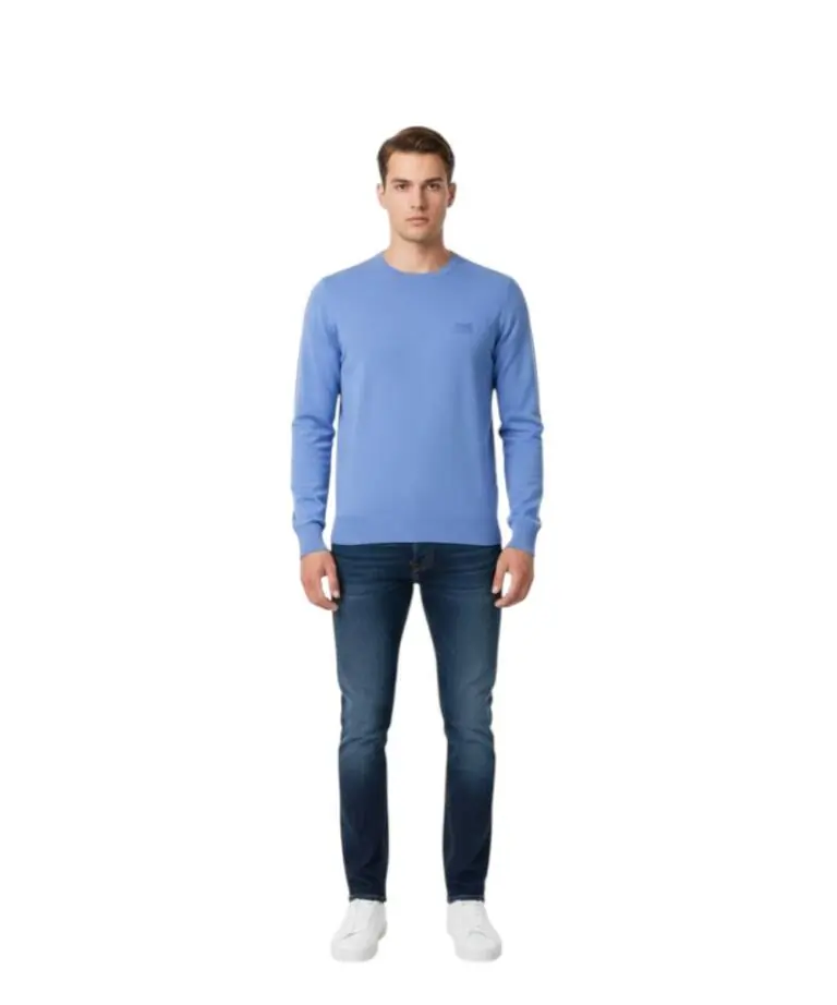 Cavalli Class - Ανδρικό Πουλόβερ Crewneck TXM60AMAC01-04986 Γαλάζιο