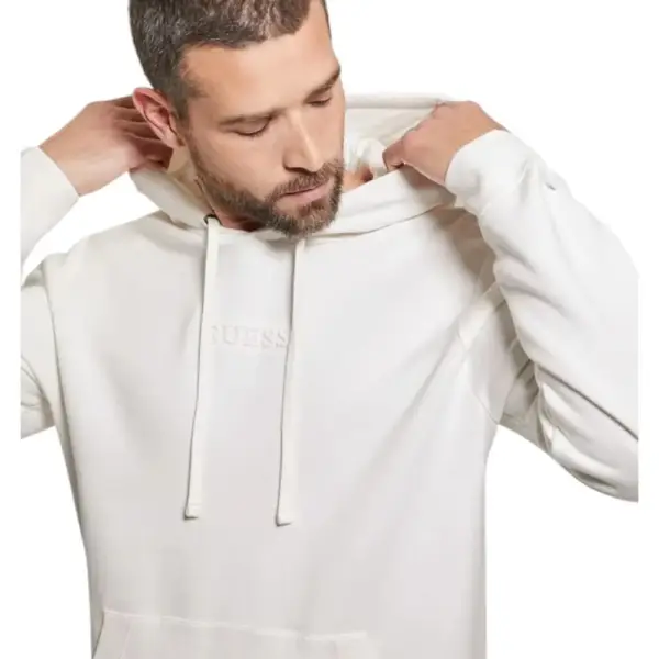 Guess - Ανδρικό Φούτερ Με Κουκούλα Smallogo M4BQ45K9YH1-G018 Λευκό M4BQ45K9YH1-G018