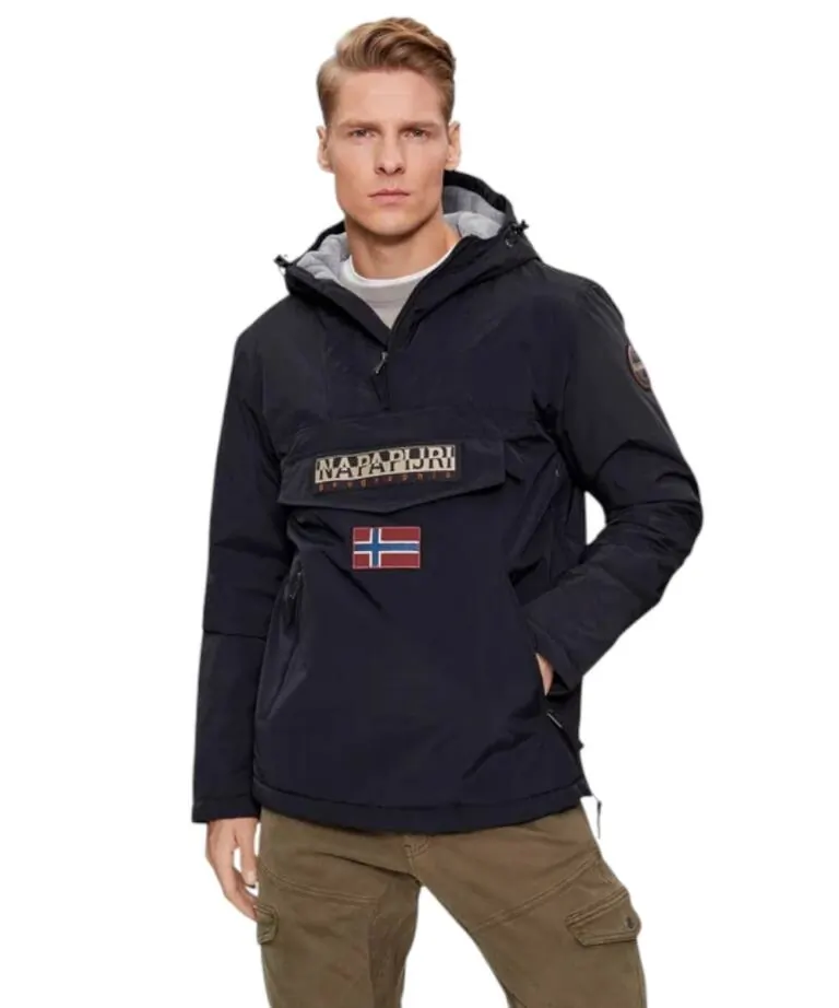 Napapijri - Ανδρικό Μπουφάν Χειμωνιάτικο Anorak Rainforest Pocket 2 Regular Fit NP0A4GMD-041 Μαύρο