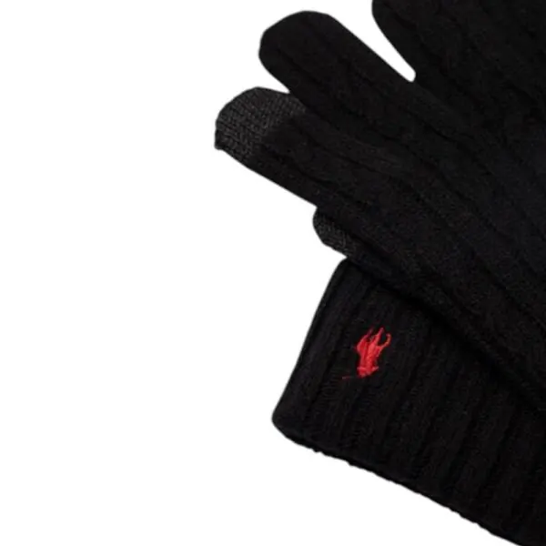 Ralph Lauren - Ανδρικά Γάντια 449891268001-BLACK Μαύρο 449891268001-BLACK
