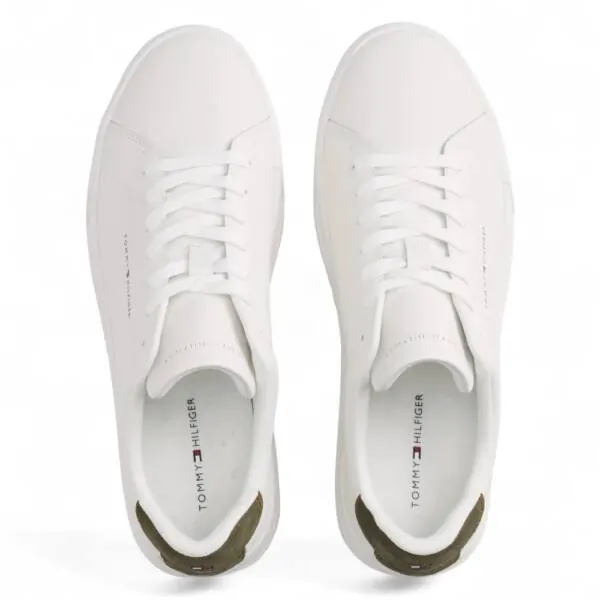 Tommy Hilfiger - Ανδρικά Sneakers Th Court Lth Detail Ess FM0FM05367-0K4 Χακί FM0FM05367-0Κ4