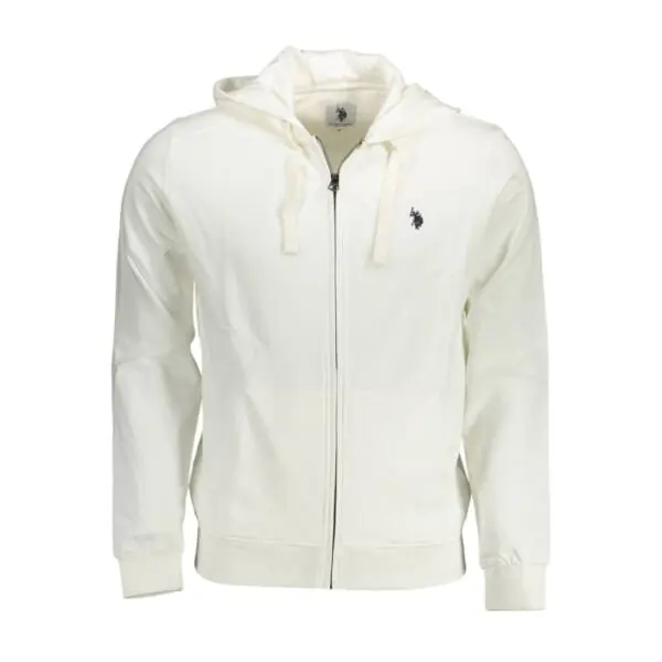 U.S. Polo Assn. - Ανδρική Φούτερ Ζακέτα με Κουκούλα και Τσέπες 63025-53223-101 Λευκό 63025-53223-101
