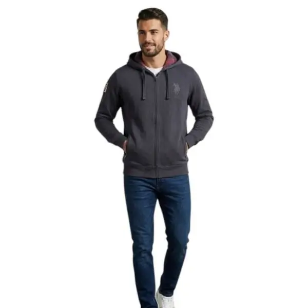 U.S. Polo Assn. - Ανδρική Φούτερ Ζακέτα με Κουκούλα και Τσέπες 63028-53223-179 Μπλε