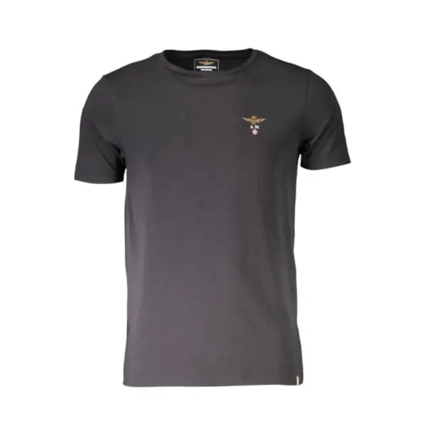 Aeronautica Militare - Ανδρική Κοντομάνικη Φανέλα SCOTI001J508-34300 Μαύρο SCOTI001J508-34300