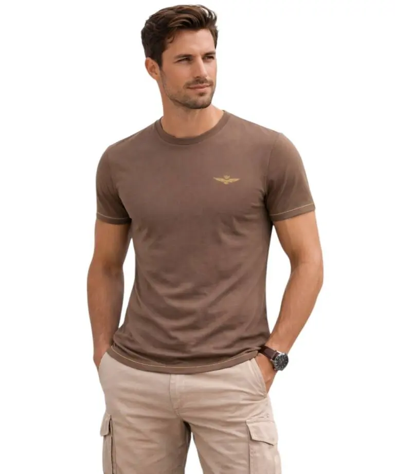 Aeronautica Militare - Ανδρική Κοντομάνικη Φανέλα SCOTI003J508-56002 Καφέ