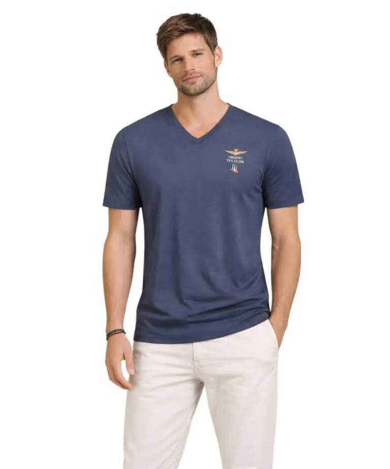 Aeronautica Militare - Ανδρική Κοντομάνικη Φανέλα SCOTI006J508-08184 Μπλε Σκούρο