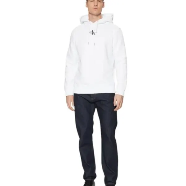 Calvin Klein - Ανδρικό Φούτερ με Κουκούλα Regular Fit J30J323749-YAF Λευκό J30J323749-YAF