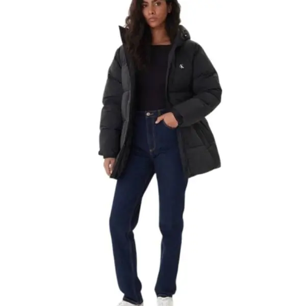 Calvin Klein -Γυναικείο Μπουφάν Belted Midweight Puffer Regular Fit LV047D507G-UB1 Μαύρο LV047D507G-UB1