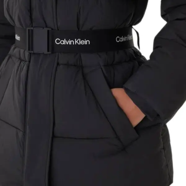 Calvin Klein -Γυναικείο Μπουφάν Belted Midweight Puffer Regular Fit LV047D507G-UB1 Μαύρο LV047D507G-UB1